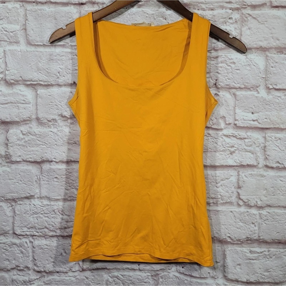 Zara Golden Yellow Scoop Neck Sleeveless Dressy Tank